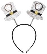 Silvestrovská čelenka so striebornými glitrovými klobúkmi