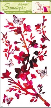 Samolepky na stenu Rubínová vetva 60 × 32 cm