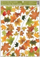 Okenná fólia – Dubové listy v zeleno-hnedej kombinácii