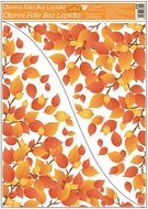 Okenná fólia – Oranžové listy s okrúhlymi tvarmi a vetvičkami