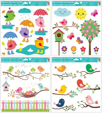 Okenné fólie Vtáčiky 33 x 30 cm