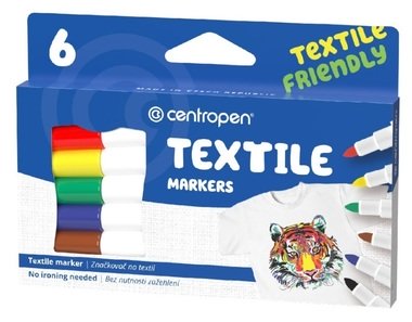 Popisovač tenký na textil Textile Liner ČIERNY, CENTROPEN